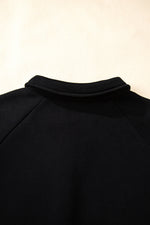 Hazel Blues® |  Black Solid Collared Sweatshirt and High Waist Pants Active Set