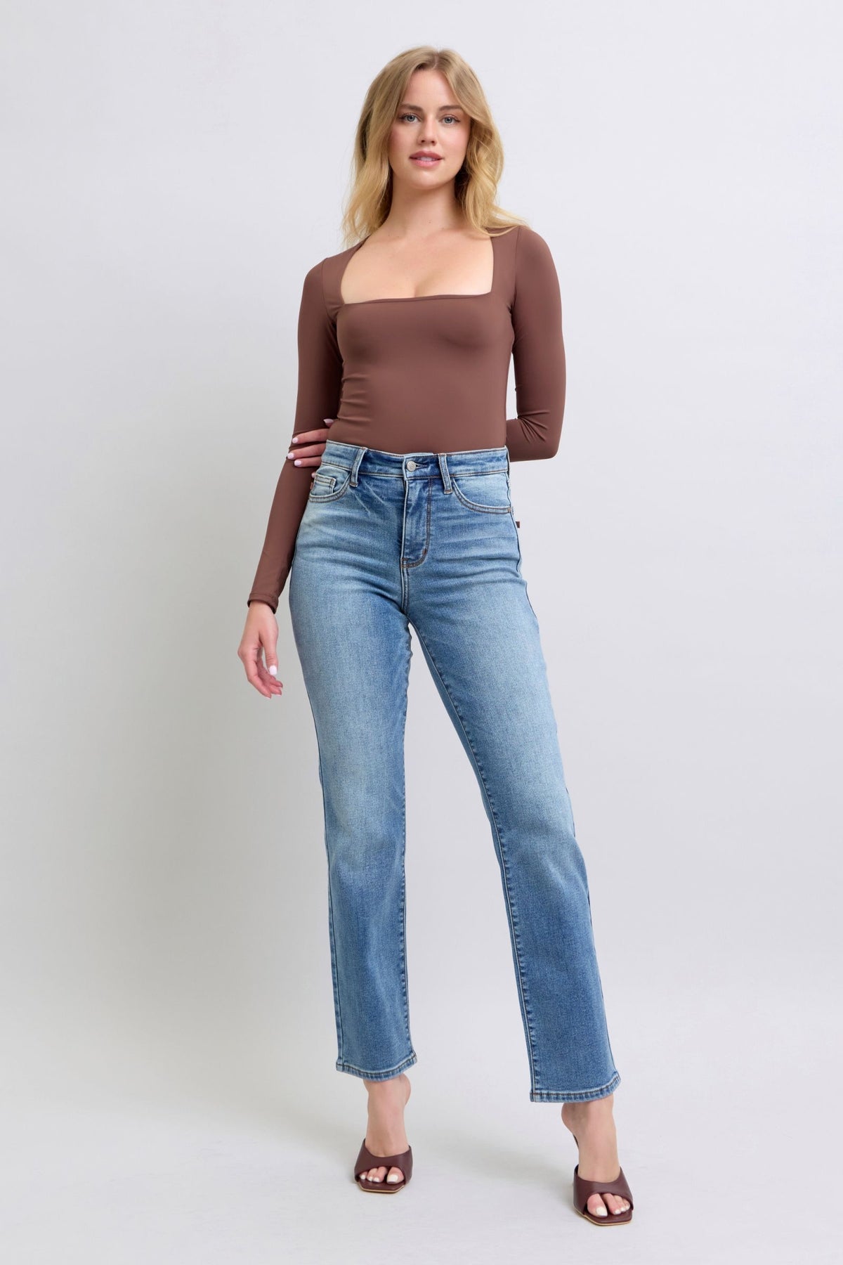 Hazel Blues® |  Judy Blue Run Vintage Wash Thermal Straight Jeans