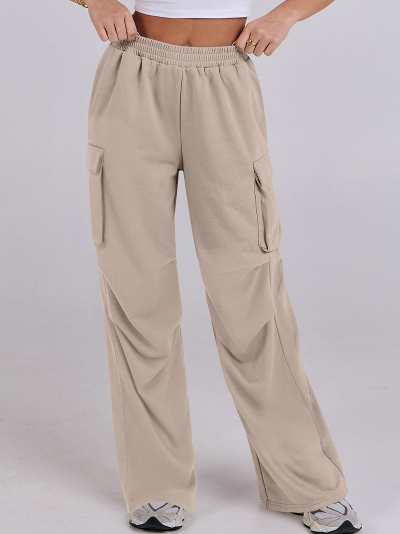 Hazel Blues® |  Elastic Waist Wide Leg Pants with Pockets