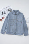 Hazel Blues® |  Striped Button Up Long Sleeve Denim Jacket