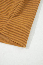 Hazel Blues® |  Beige Corduroy Sleeveless Mini Dress With Patched Pockets