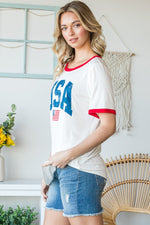 Hazel Blues® |  Heimish USA Contrast Trim Short Sleeve T-Shirt
