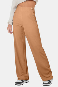 Hazel Blues® |  Decorative Button High Rise Pants