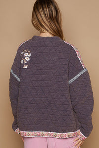 Hazel Blues® |  POL Embroidered Open Front Long Sleeve Jacket