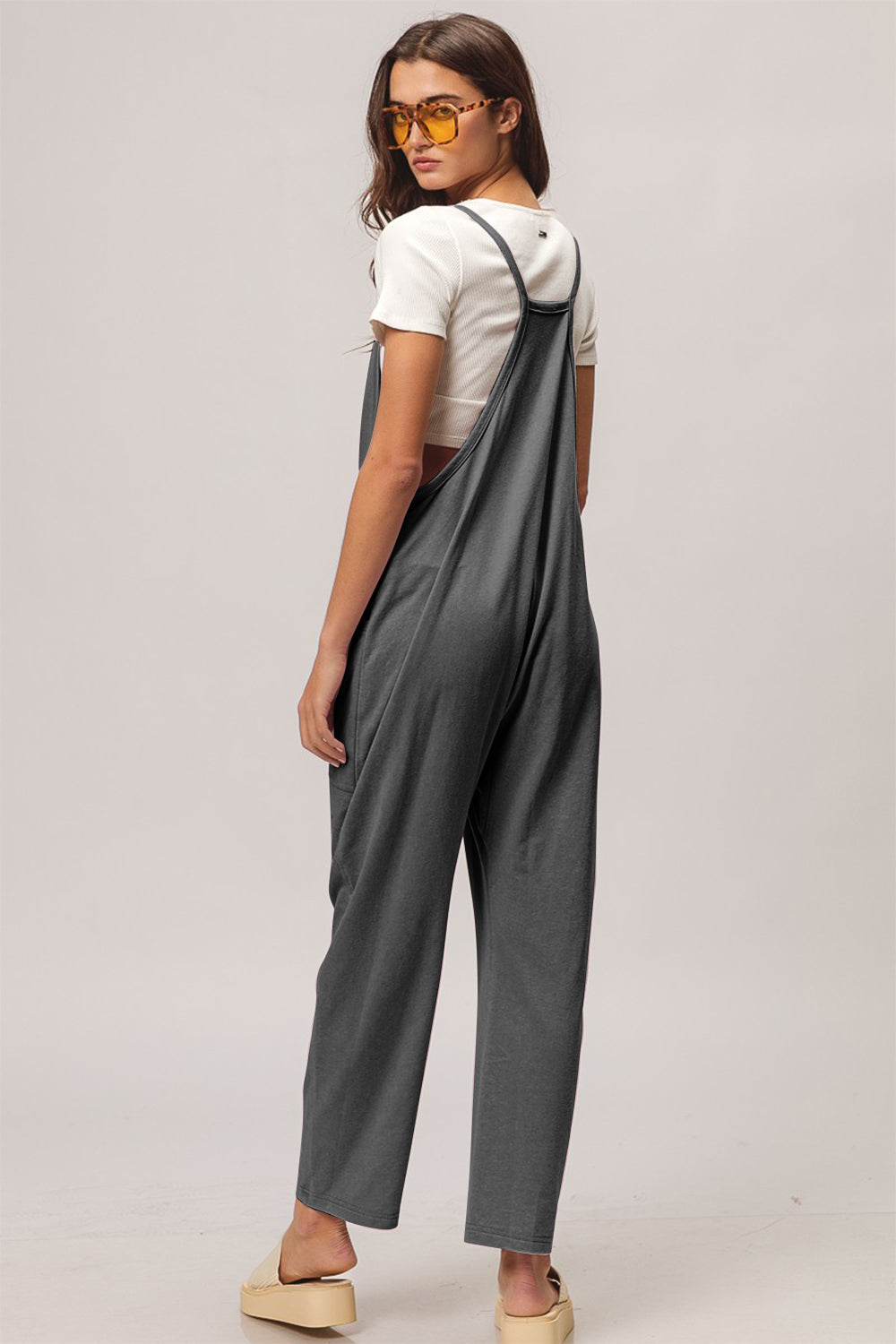 Hazel Blues® |  BiBi Washed Sleeveless Overalls with Front Pockets