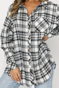 Hazel Blues® |  Plaid Collared Neck Long Sleeve Shirt