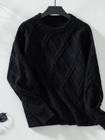 Hazel Blues® |  Geometric Round Neck Long Sleeve Sweater