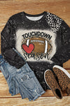 Hazel Blues® |  Black TOUCHDOWN Season Football Leopard Print Long Sleeve Top
