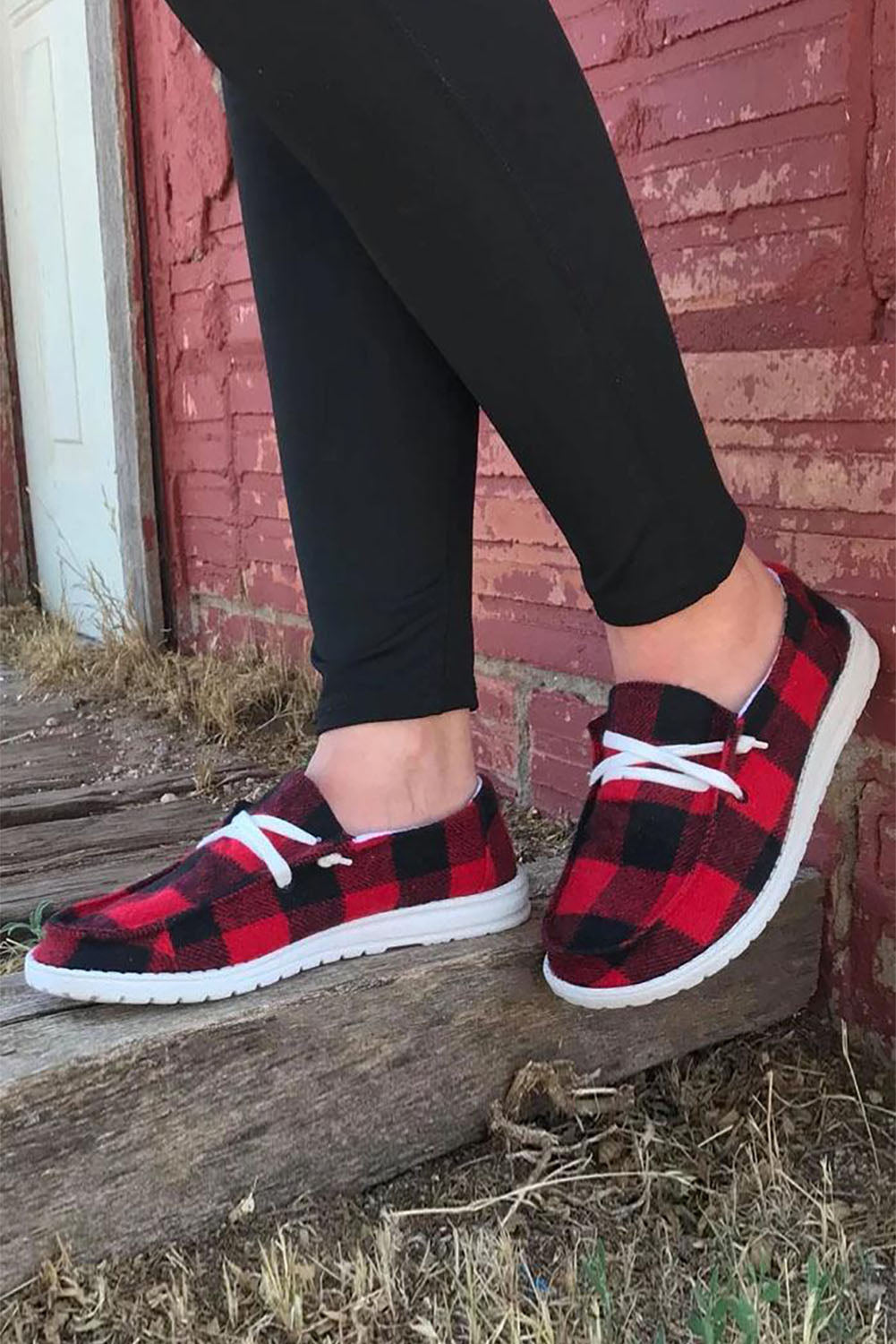 Eleanor Lou Red Christmas Plaid Shoes