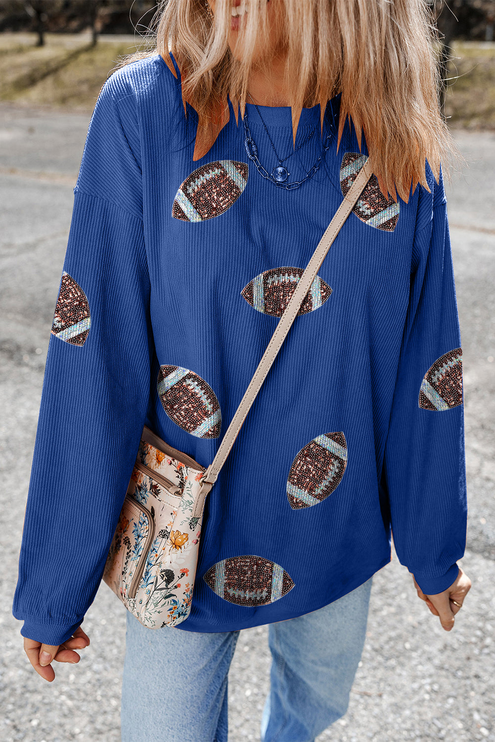 End Zone Darling Football Oversized Sweatshirt