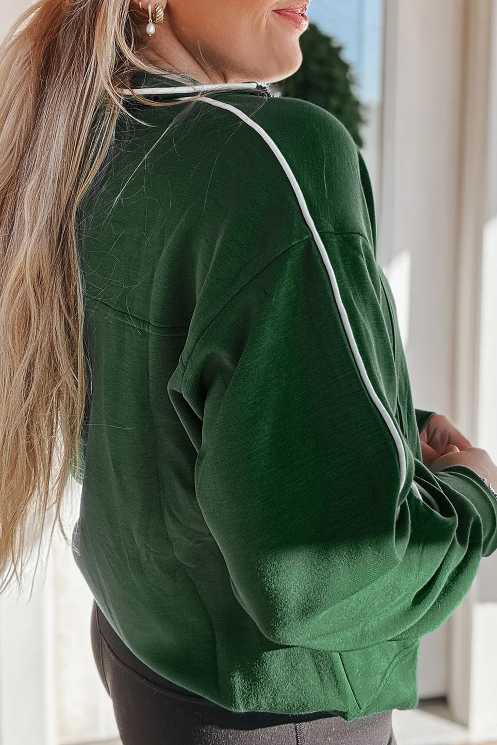 Sea Breeze Green Half-Zip Sweatshirt