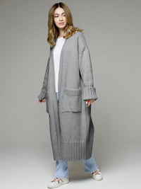 Hazel Blues® |  Pocketed Open Front Dropped Shoulder Cardigan