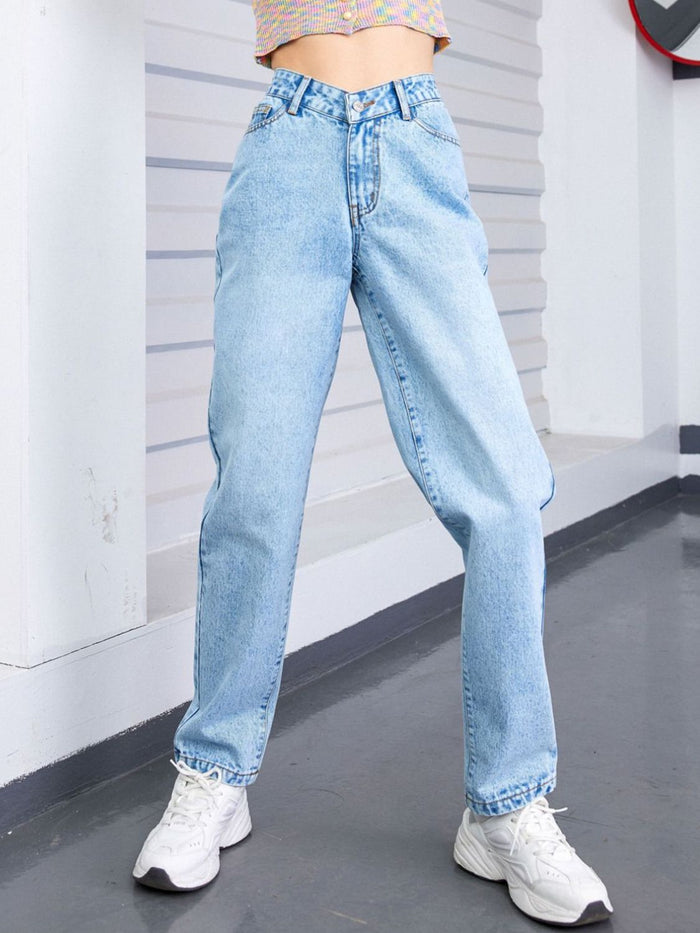 Hazel Blues® |  Straight Leg Jeans with Pockets