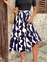 Hazel Blues® |  Printed Round Neck Short Sleeve Midi Dress