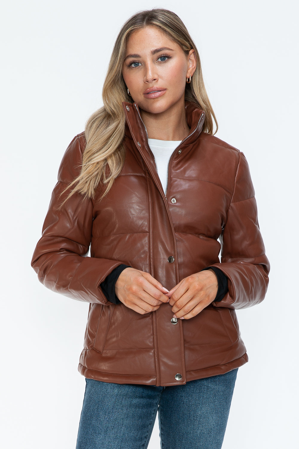 Hazel Blues® |  YMI Pocketed Zip Up Turtleneck Puffer Jacket