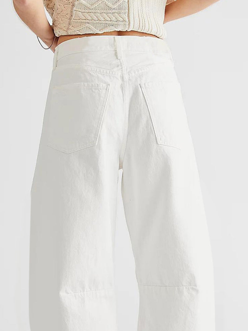 Hazel Blues® |  Raw Hem Wide Leg Jeans with Pockets