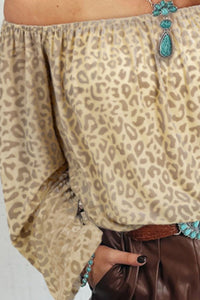 Hazel Blues® |  Leopard Off-Shoulder Long Sleeve Blouse