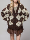 Hazel Blues® |  Plaid V-Neck Button Up Cardigan