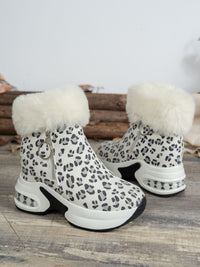 Hazel Blues® |  Side Zipper Leopard Platform Boots