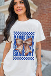 Hazel Blues® |  White Football Bowknot GAME DAY Graphic Tee