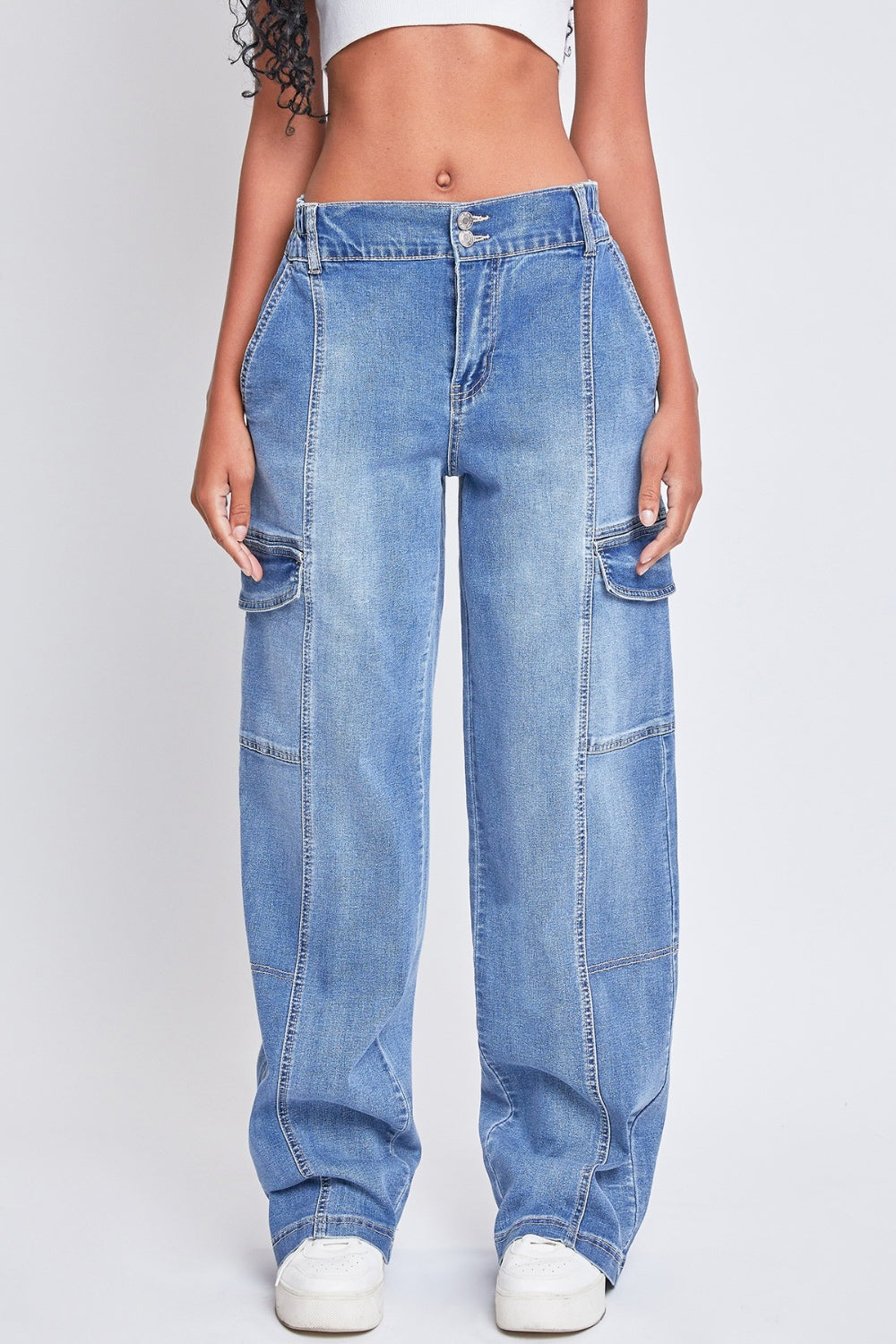 Hazel Blues® |  YMI Jeanswear High-Rise Straight Cargo Jeans