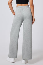 Hazel Blues® |  Gray Seamed Drawstring High Waist Wide Leg Sweatpants
