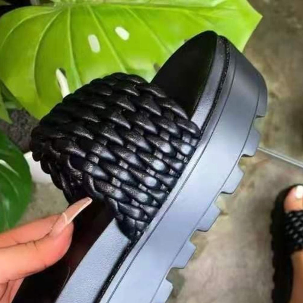 PU Leather Open Toe Platform Sandals