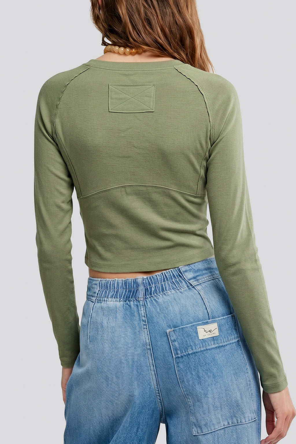 Avocado Lane Green Paneled Top