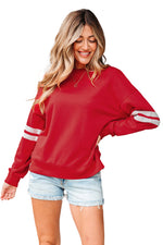 Hazel Blues® |  Evergreen Varsity Striped Detail Drop Shoulder Oversized Sweatshirt