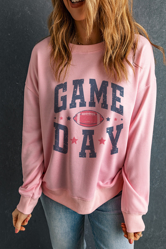 Hazel Blues® |  GAME DAY Round Neck Long Sleeve Sweatshirt