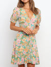 Hazel Blues® |  Ruffled Hem Printed Short Sleeve Mini Dress