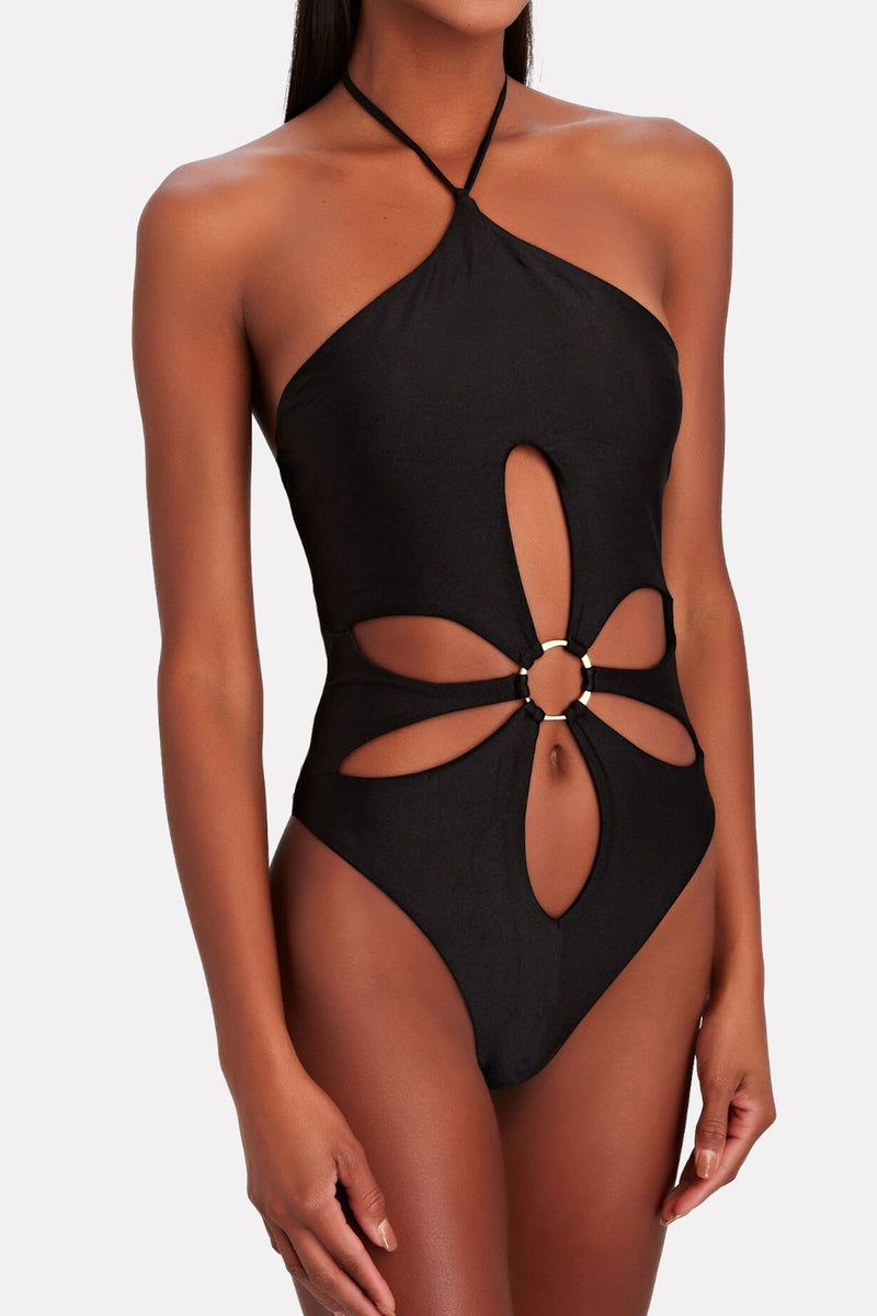 Hazel Blues® |  Ring Detail Cutout One-Piece Swimsuit