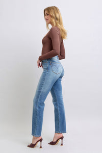 Hazel Blues® |  Judy Blue Run Vintage Wash Thermal Straight Jeans