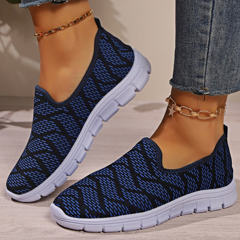 Hazel Blues® |  Round Toe Flat Slip-Ons