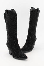 Hazel Blues® |  RHINESTONE JEWELED MID-CALF GLAM WESTERN BOOTS