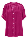 Hazel Blues® |  Ruched Round Neck Short Sleeve Shirt