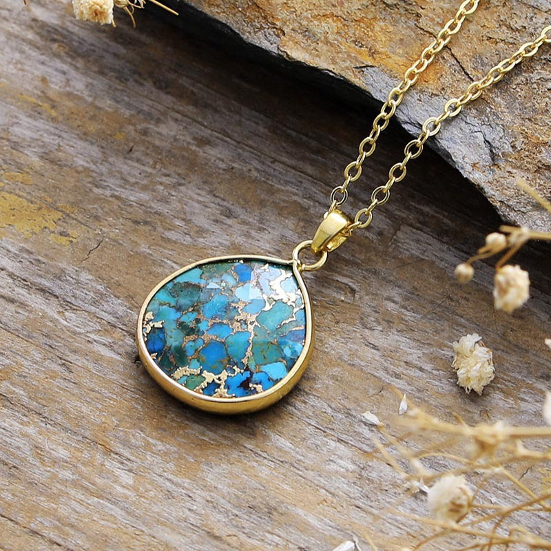 Hazel Blues® |  Turquoise Chain Pendant Necklace