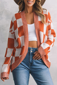 Hazel Blues® |  Plaid Open Front Dropped Shoulder Cardigan