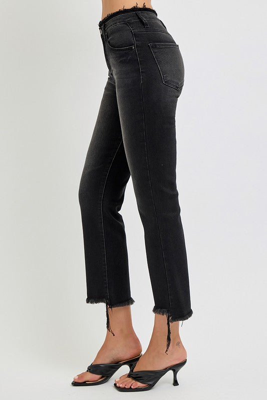 Hazel Blues® | RISEN Raw Hem Cropped Flare Jeans