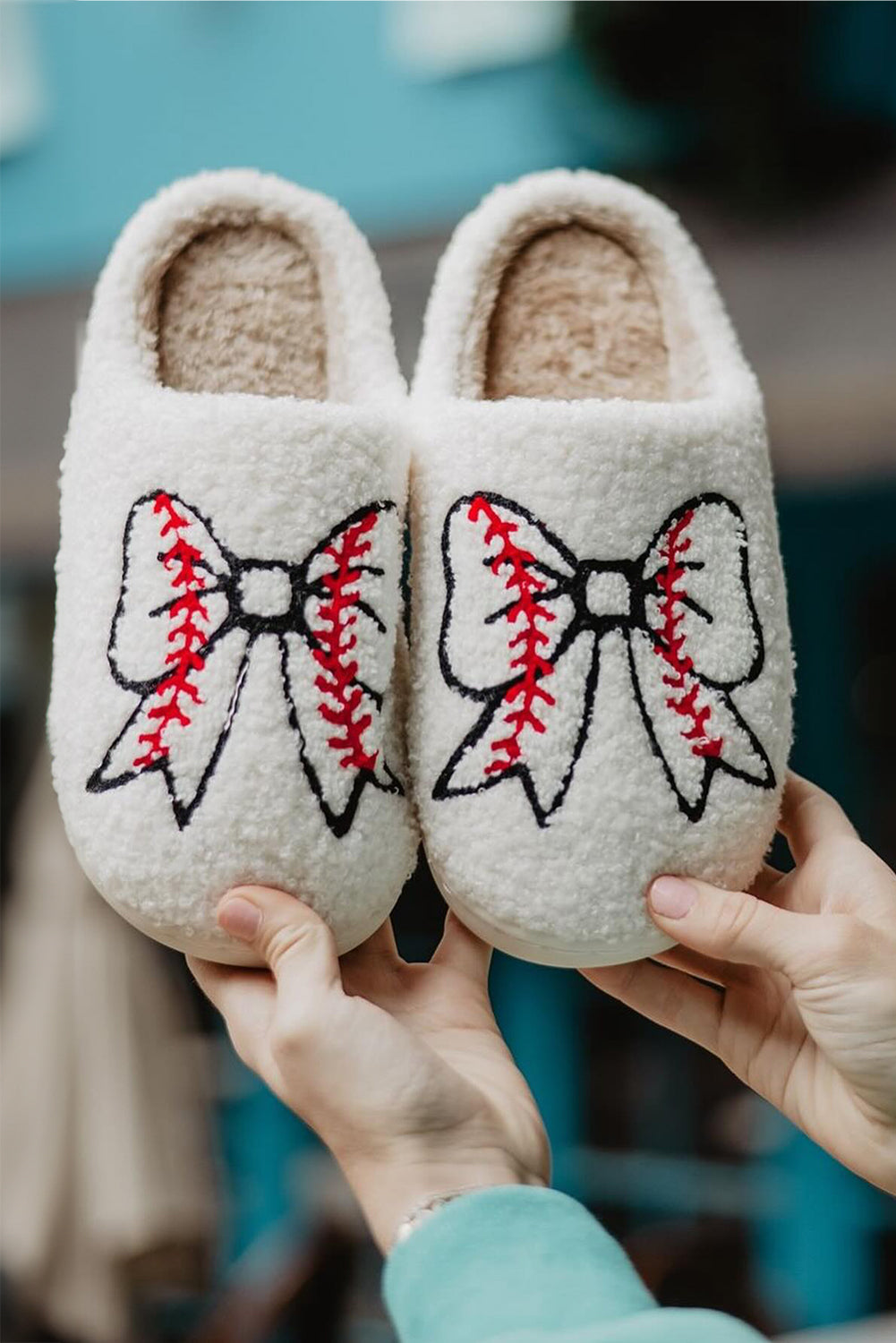 Game Day Glow Bow Slippers