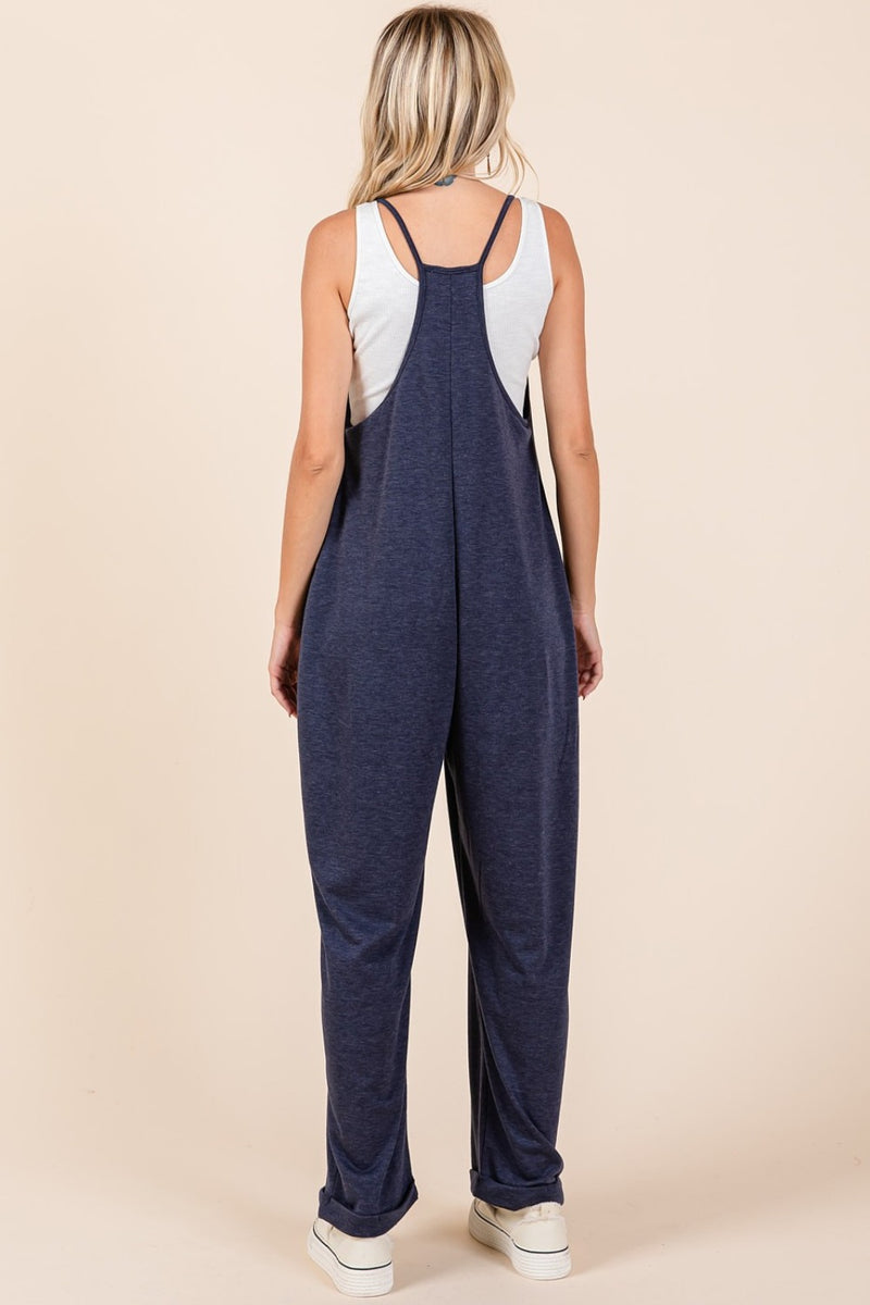 Hazel Blues® |  Mittoshop Patch Pocket Wide Leg Sleeveless Jumpsuit