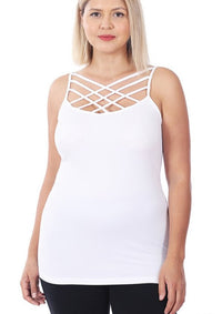 Hazel Blues® |  SEAMLESS TRIPLE CRISS-CROSS FRONT CAMI