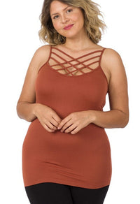 Hazel Blues® |  SEAMLESS TRIPLE CRISS-CROSS FRONT CAMI