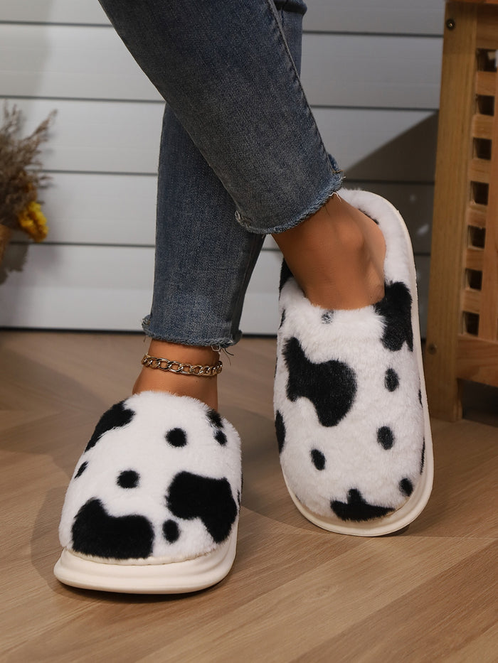 Hazel Blues® |  Animal Print Faux Fur Slippers