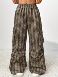 Hazel Blues® |  Plaid Wide Leg Pants with Pockets