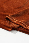 Hazel Blues® |  Notched Long Sleeve Velvet Top