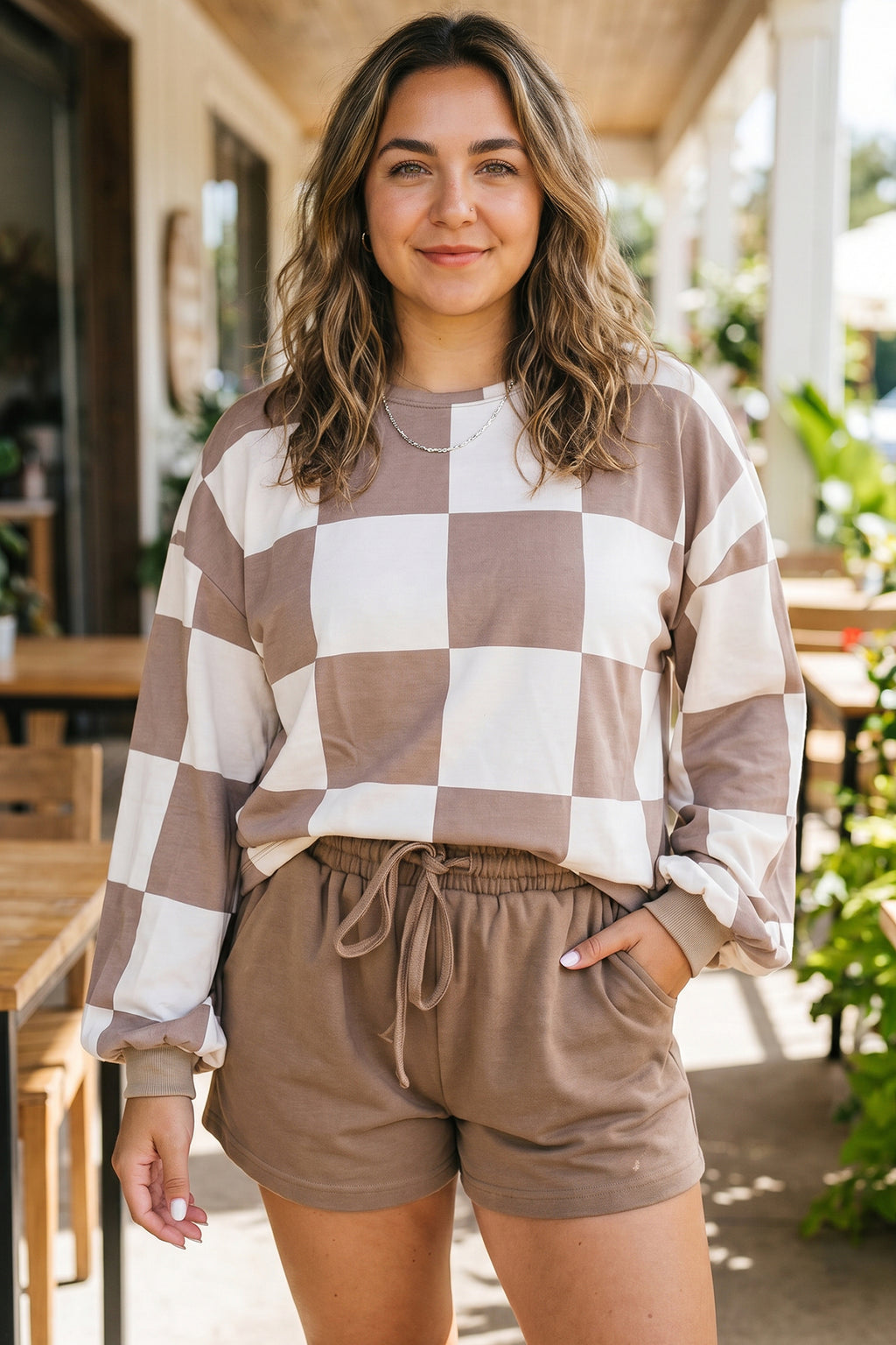 Keira Pearl Checkered Shorts