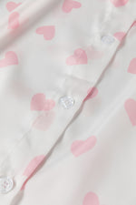 Hazel Blues® |  Heart Print Collared Neck Long Sleeve Shirt