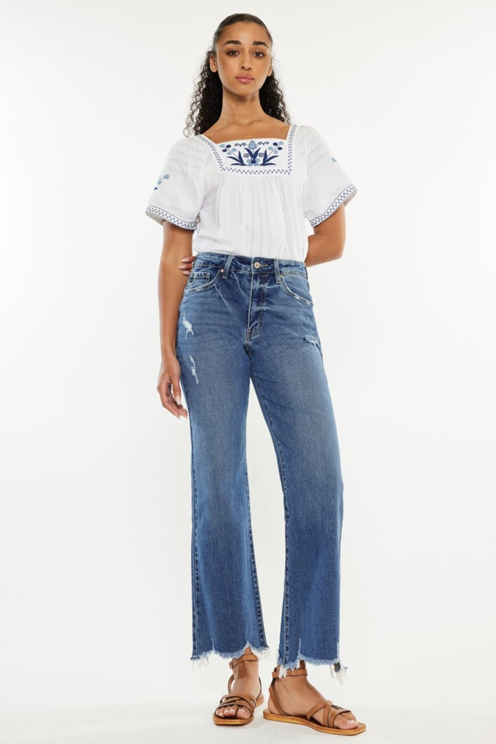 Hazel Blues® |  Kancan High Rise Slim Wide Leg Jeans