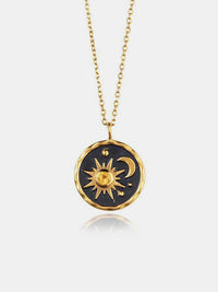 Hazel Blues® |  Alloy Inland Zircon Sun & Moon Necklace